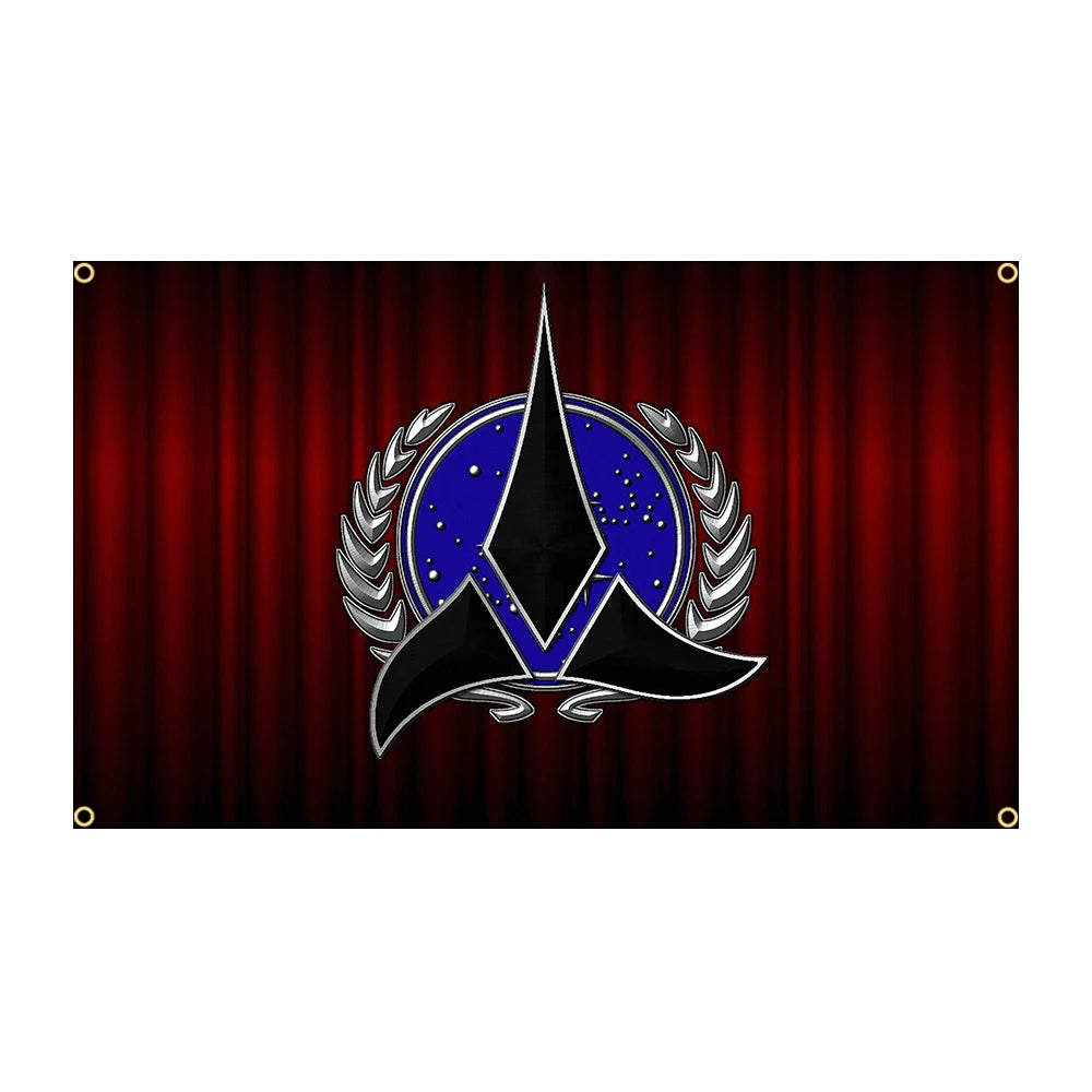 drapeau star trek logo moderne rouge blanc noir bleu doré vertmarine gris