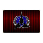 drapeau star trek logo moderne rouge blanc noir bleu doré vertmarine gris