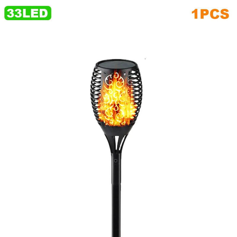 torche solaire imperméable led flamme animée moderne extérieur jardin décoration motifs floraux ip65 abs