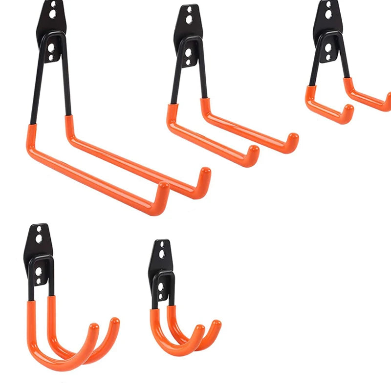 crochet mural moderne noir orange fer robuste garage rangement outils jardin fixations