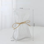 vase verre transparent moderne ruban jute pot fleur terrarium décoration table hydroponique artisanat