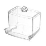 boîte rangement transparente bois coton tiges couvercle bambou moderne minimaliste anti poussière cosmétiques salle
