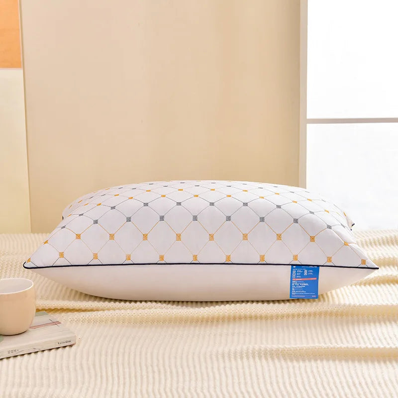 oreiller polyester rectangulaire motif géométrique moderne blanc jaune gris bleu cushion literie voyage adultes