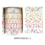 ruban adhésif décoratif multicolore fleurs papillons vintage floral boîte inclusion adhésif mignon étudiant cadeau
