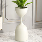 vase moderne métal gris blanc plante artificielle décoration intérieure salon balcon