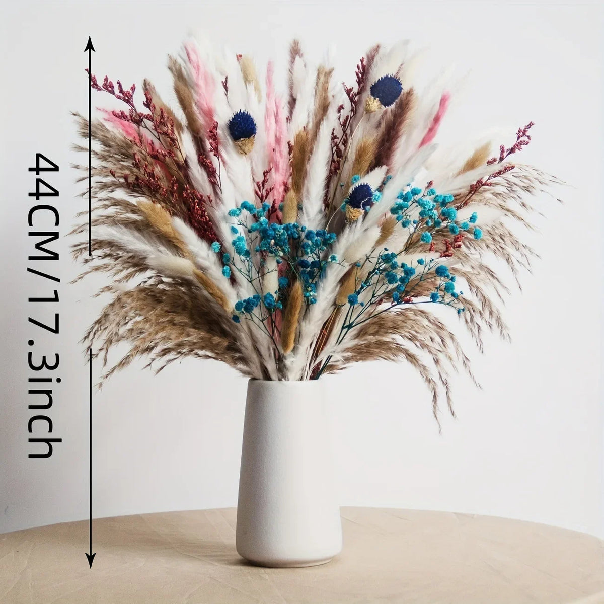 bouquet fleurs séchées pampas mariage décoration intérieure bohème graminées variées