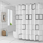 rideau douche moderne géométrique étoiles mer coquillages motifs colorés opaques légèrement transparents