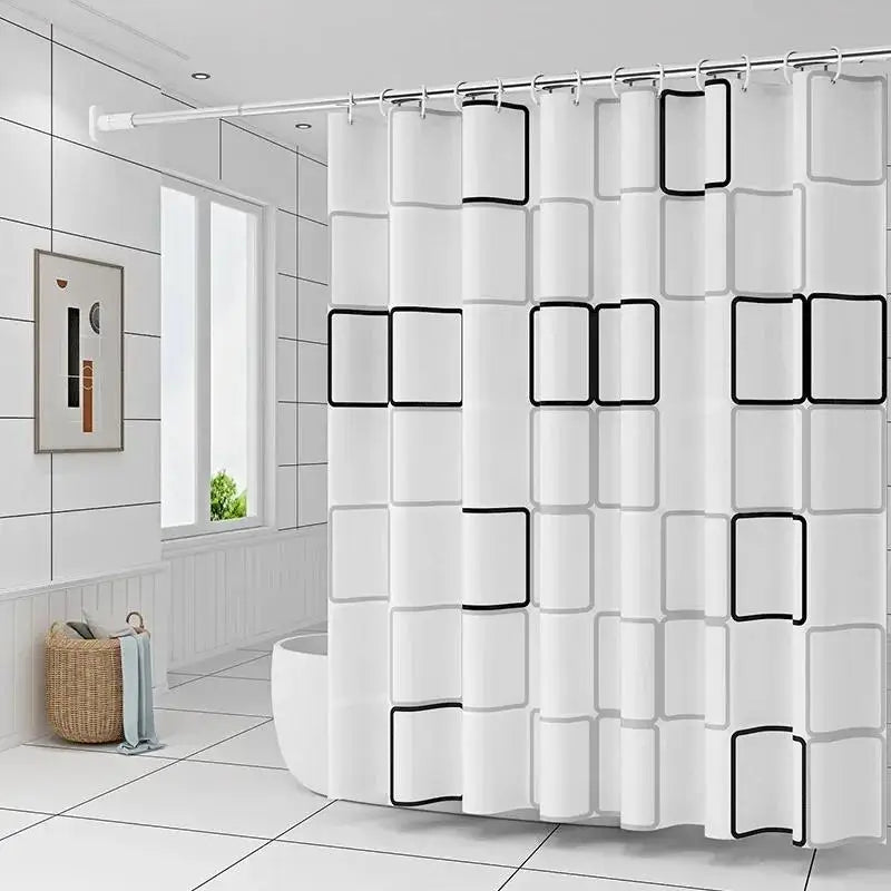 rideau douche moderne géométrique étoiles mer coquillages motifs colorés opaques légèrement transparents