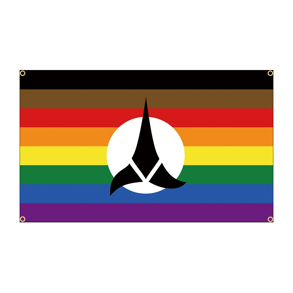 drapeau star trek logo moderne rouge blanc noir bleu doré vertmarine gris