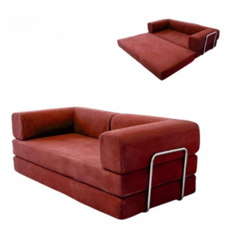 canapé sectionnel moderne velours marron coussins minimaliste métal opaque salon
