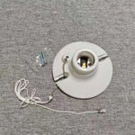 socle lampe céramique blanc moderne chaîne traction douille porcelaine vintage fixations