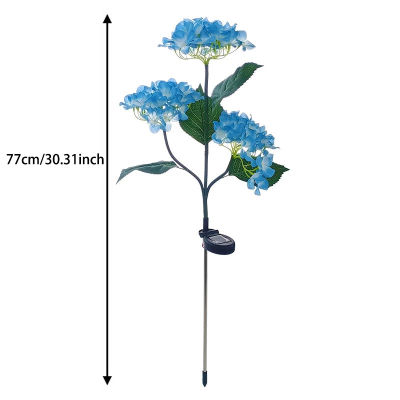 décoration extérieure fleurs artificielles solaires led bleu rose violet blanc moderne jardins allées