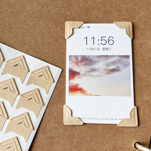 étiquettes autocollantes décoratives motifs géométriques triangles cœurs scrapbooking album photo diy papier kraft