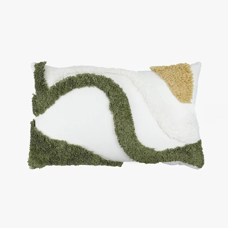 coussin nordique patchwork brodé moderne taie oreiller coton polyester respectueux environnement abstraits 30x50cm 45x45cm