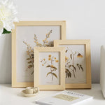cadre photo bois fleurs séchées noir beige clair 10x15cm 13x18cm 9x13cm clips arrière minimaliste