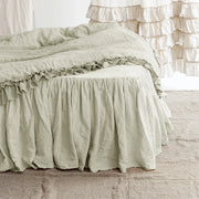 jupe lit volants lin naturel off white vert olive rustique bohème texturé nature vibrant