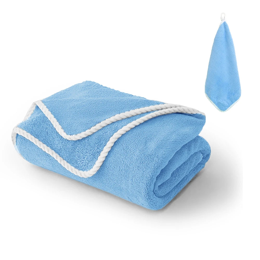 serviette bain polyester absorption rapide serviette plage douce machine lavable bleu violet gris rouge