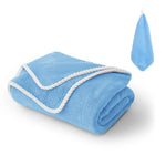 serviette bain polyester absorption rapide serviette plage douce machine lavable bleu violet gris rouge