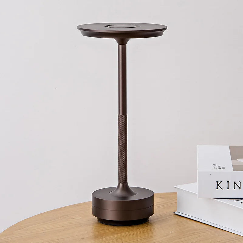 lampe table or noir led rechargeable tactile intensité variable moderne portable