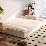 canapé convertible moderne velours beige dimensions pliables coussins