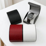 boîte rangement montres simili cuir noir blanc rouge moderne coussin mousse elastic