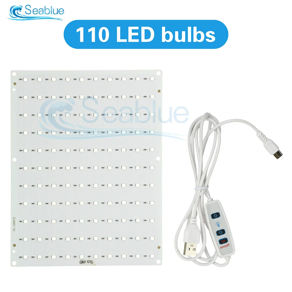 Panneau led blanc moderne réglable câble usb type interrupteur luminosité 120 led beads 156mm