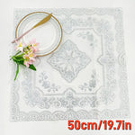 serviette table brodée florale moderne or blanc élégante noël maison fête