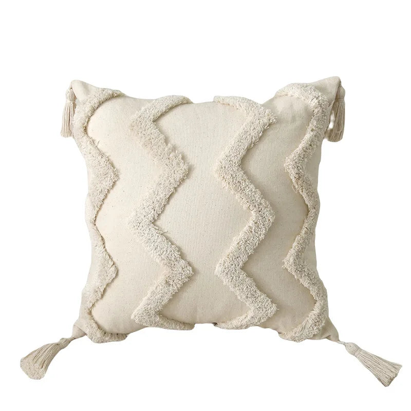 housse coussin coton motif géométrique boho chic 30x50cm 45x45cm decoration salon canape