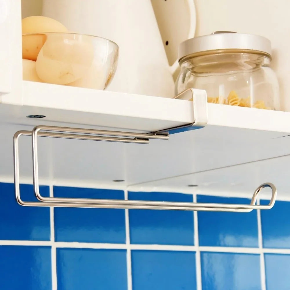 porte rouleau papier toilette suspendu moderne porte cartes rangement étagères carrelage bleu minimaliste pince
