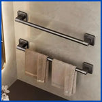 porte serviettes mural adhésif aluminium noir moderne sans perçage électroplaté 30cm 40cm 50cm