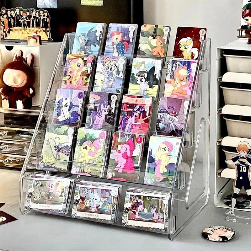 présentoirs transparents cartes collection figurines badges décor kawaii anime manga supports almacenamiento