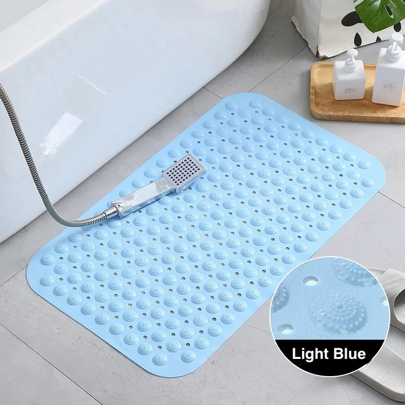 tapis antidérapant salle bain gris points massage ventouse 35x70cm pvc moderne sécurité
