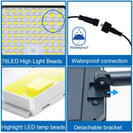 lampe murale solaire blanc moderne capteur mouvement 280 leds télécommande étanche