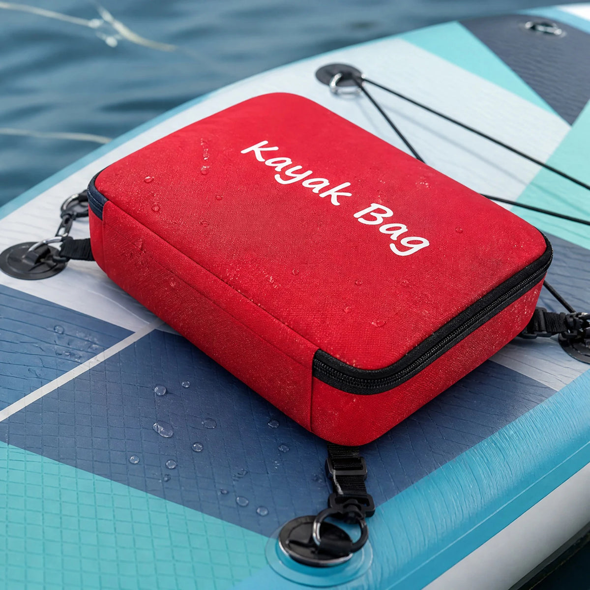 sac rangement kayak rouge uni pratique clips poignée fermeture compartiments étanche durableextérieur