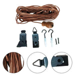 corde rideau marron clair tissée moderne clips crochets vis 12m