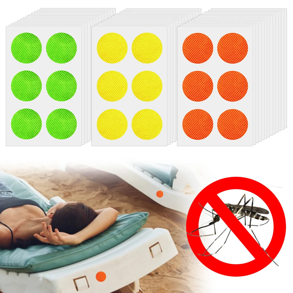 autocollants anti moustiques vert orange jaune pointillés opaques simples adhésifs pack 78pcs différentes couleurs