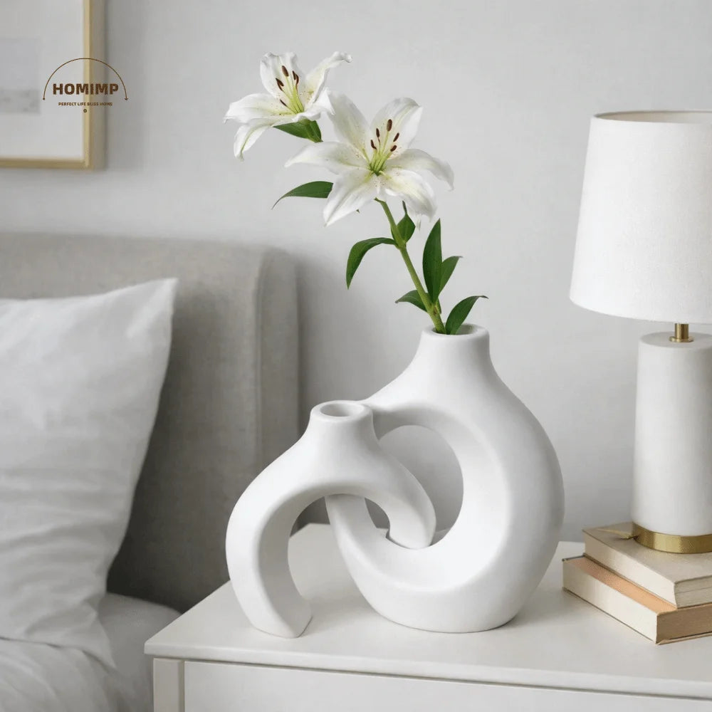 vases decoratifs blanc minimaliste modernes fleurs transparents petits grands