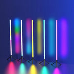 lampe led moderne télécommande bluetooth application vocale 24 touches pied lisse noir blanc