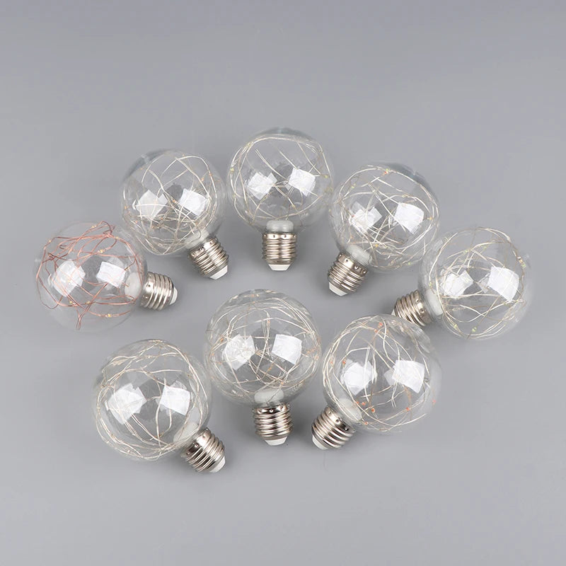 ampoules led décoratives transparentes rose fil cuivre lumière rvb éclairage intérieur féerique vintage 8cm