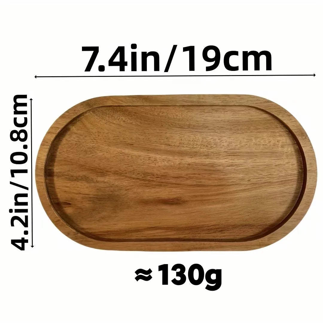 assiettes ovales bois marron clair grain naturel moderne petite grande