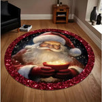 tapis rond père noël lanterne magique moderne salon chambre extérieur festive polyester