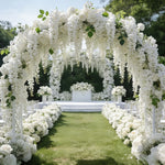 guirlande fleurs artificielles polyester mariage fête noël extérieur blanc rose violet modernes