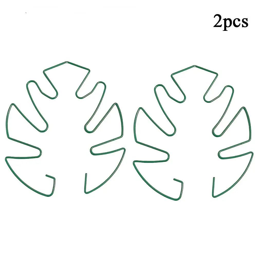 Support plante suspendu or moderne clips feuille monstera vert noir