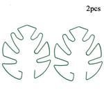 Support plante suspendu or moderne clips feuille monstera vert noir