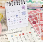 autocollants pastel couleur rose violet bleu vert orange calendrier notes délicats scrapbooking diy pièces