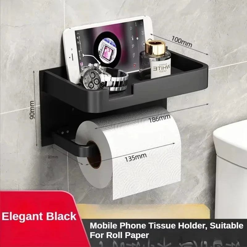 porte serviette mural support telephone papier toilette salle bain moderne adhésif