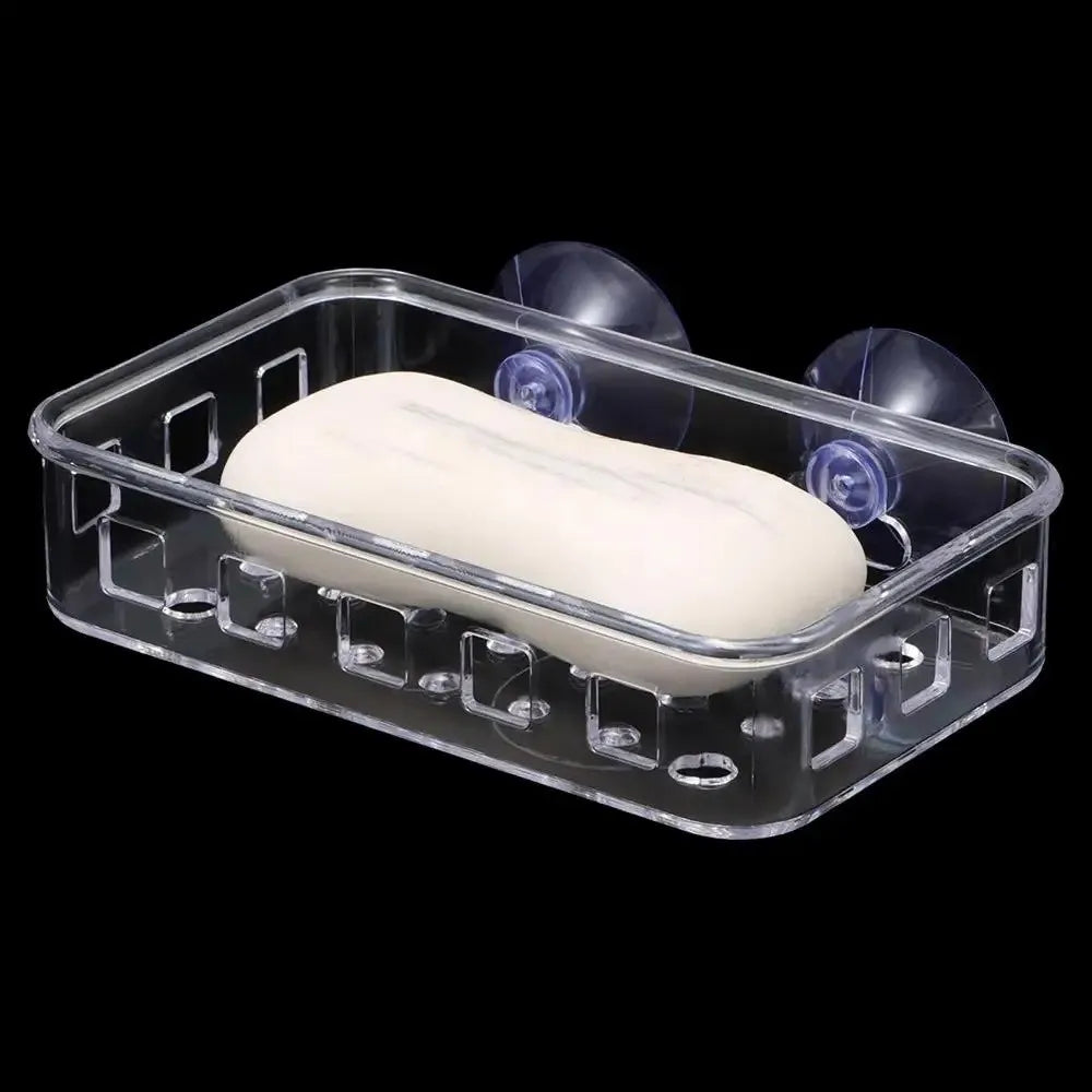 support savon transparent moderne ventouse réutilisable facile nettoyer minimaliste salle bains