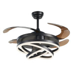 ventilateur led noir doré moderne télécommande 42 pouces rétractable contemporain