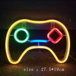 décoration lumineuse led symboles playstation manette jeu couleurs variées gaming moderne