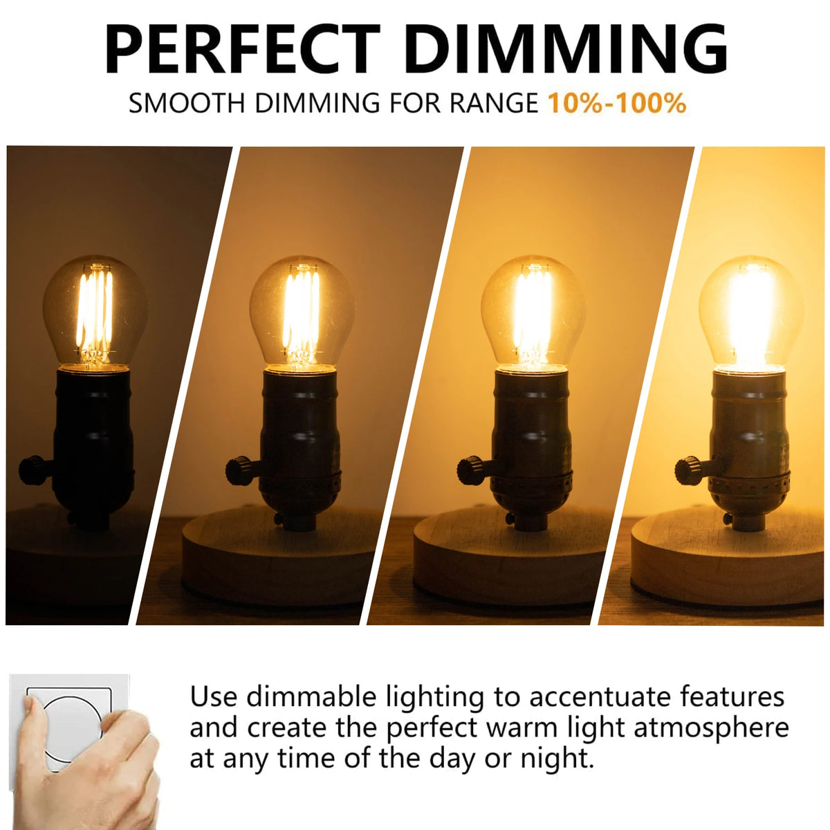 ampoule led filament transparente dorée vintage base e27 2700k 250 lumens 4w salon